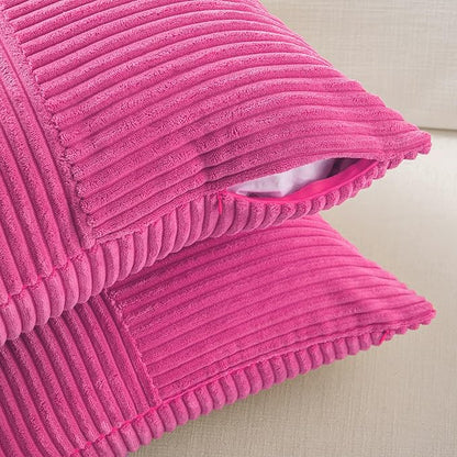 Fancy Homi 2 Packs Hot Pink Decorative Throw Pillow Covers 22x22 Inch - Image 4