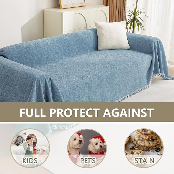 MYSKY HOME Chenille Couch Cover, Sofa Slipcover - Image 4