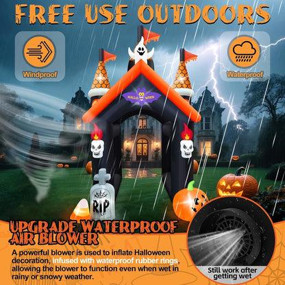 12FT Halloween Inflatable Archway, Kalolary Large Haunted House Inflatables