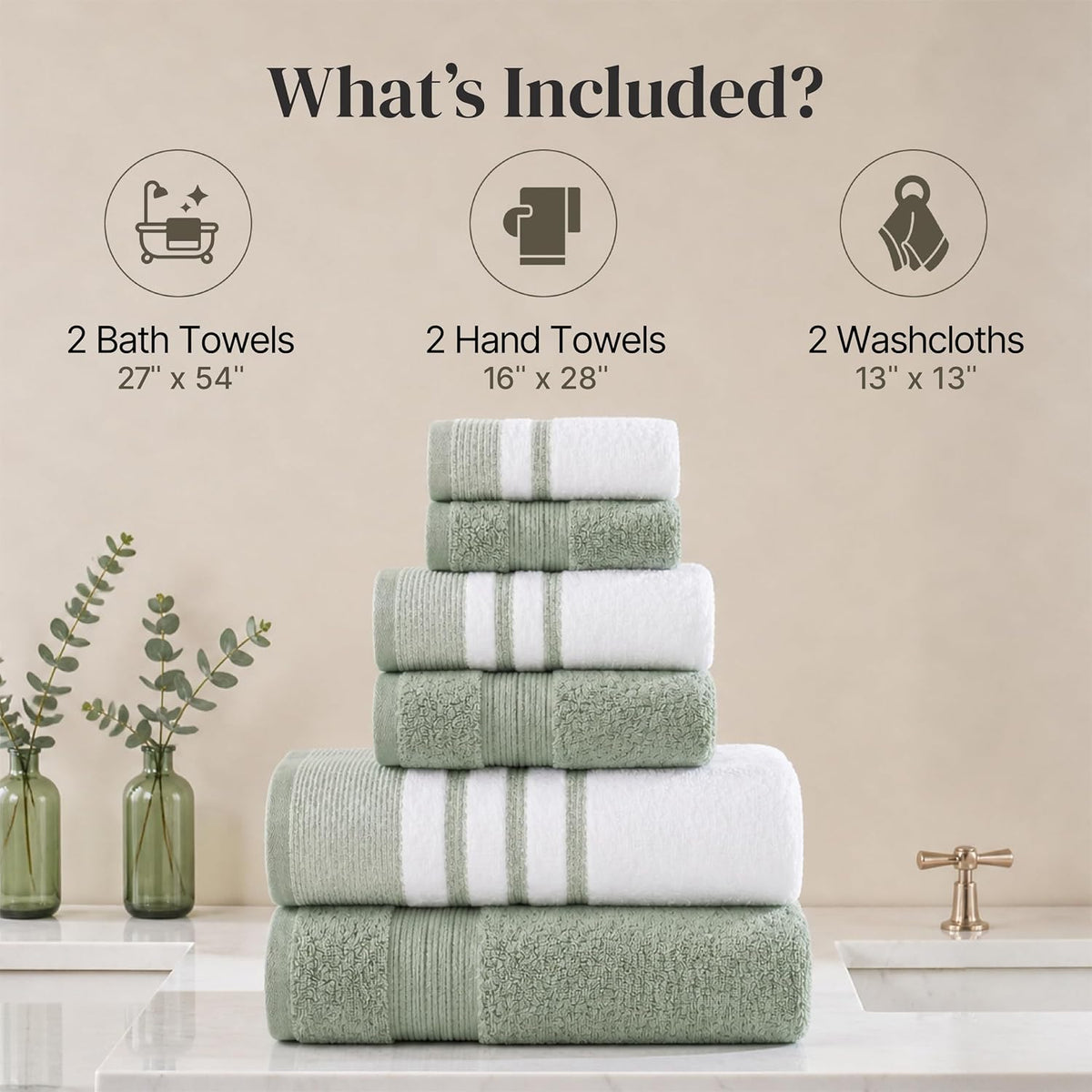modern threads 6 piece bath towel set –, close-up detail
