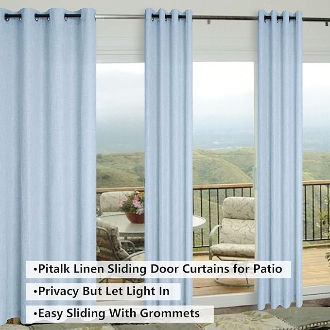 Light Blue Linen Curtains 84 inches Long - Image 5