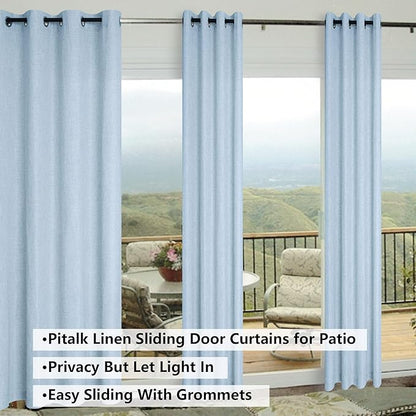 Linen Grommet Curtains 108 inches Long 2 Panels Set - Image 5