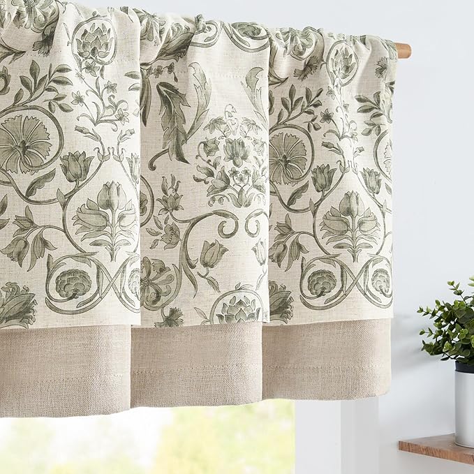 jinchan Linen Valance Kitchen Curtain - Image 2