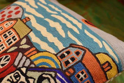 Blue Coastal Throw Pillow Cover | Karla Gerard Seaside Cat Pillow | Folklore - Image 5