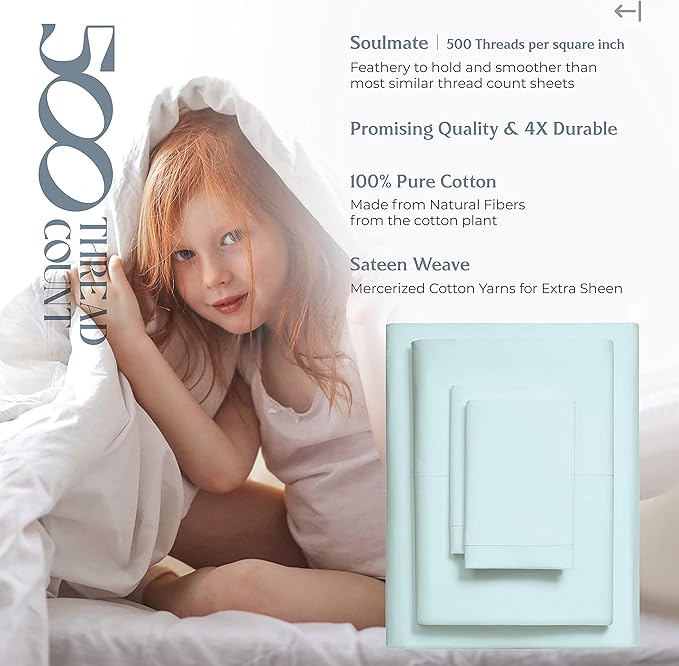 Mayfair Linen 500 Thread Count Twin Cotton Sheets - Image 5