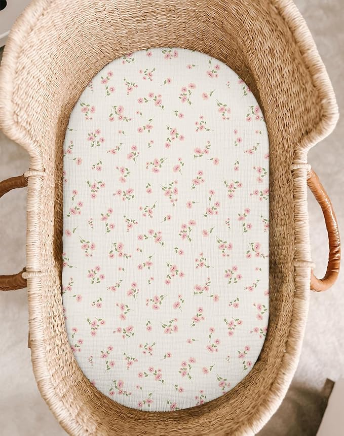 Bassinet Sheet for Baby Boy and Girl 2 Pack, Fitted Sheets for Rectangle - Image 2