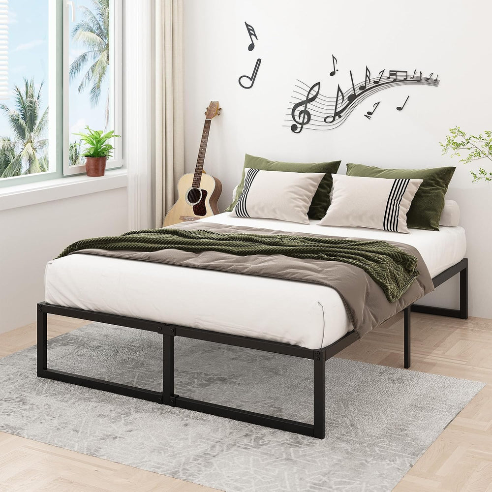 Lutown-Teen 14 Inch Full XL Size Bed Frame No Box Spring Needed, Heavy Duty X...