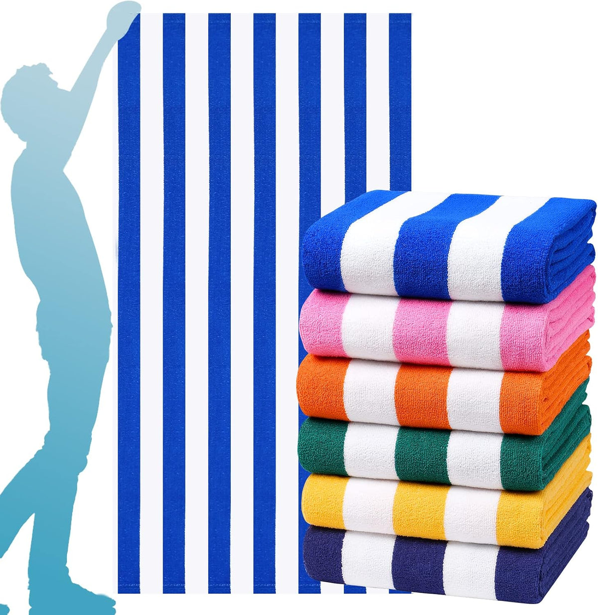 genovega 6 packs oversized 72x40 inch stripe beach, main product view