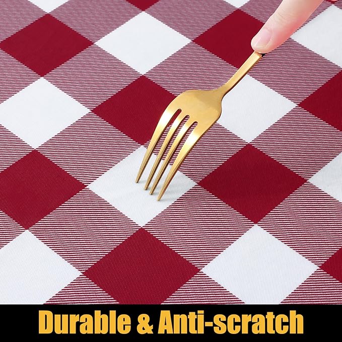Smiry Rectangle Picnic Table Cloth, Elastic Waterproof Fitted Vinyl Tablecloths - Image 7