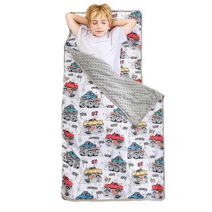 Viviland Toddler Nap Mat with Pillow and Minky Blanket, Rolled Large Sleeping by VIVILAND