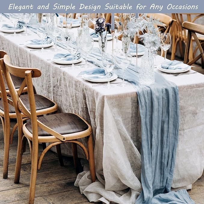 12 Pack 13Ft Cheesecloth Boho Gauze Table Runner - Image 7