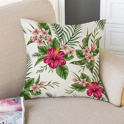TSSOHU Hawaiian Tropical Leaf Square Throw Pillow Cover Palm Banana Leaves - Image 2