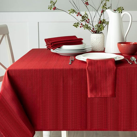 Benson Mills Cameron Textured Fabric Table Cloth, by BensonMills