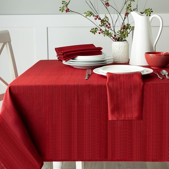 Benson Mills Cameron Textured Fabric Table Cloth, by BensonMills