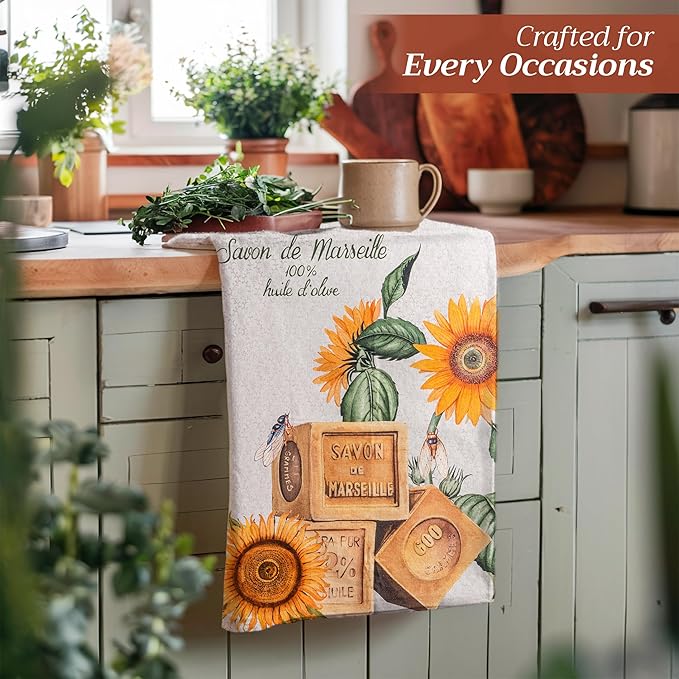 Maison d' Hermine Kitchen Towels Set of 3 100% Cotton 27.50" x 20" Reusable - Image 6