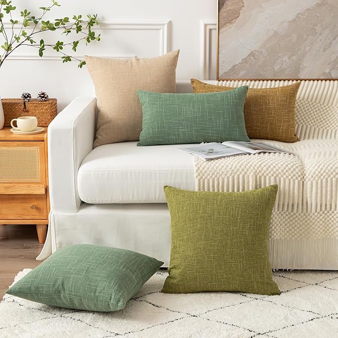 Kevin Textile Textural Faux Linen Throw Pillow Covers Shams - Image 5