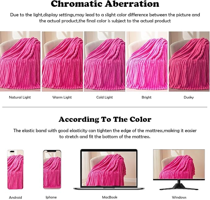 NEWCOSPLAY Super Soft Queen Blanket Hot Pink Premium Silky Flannel Fleece 3D - Image 6