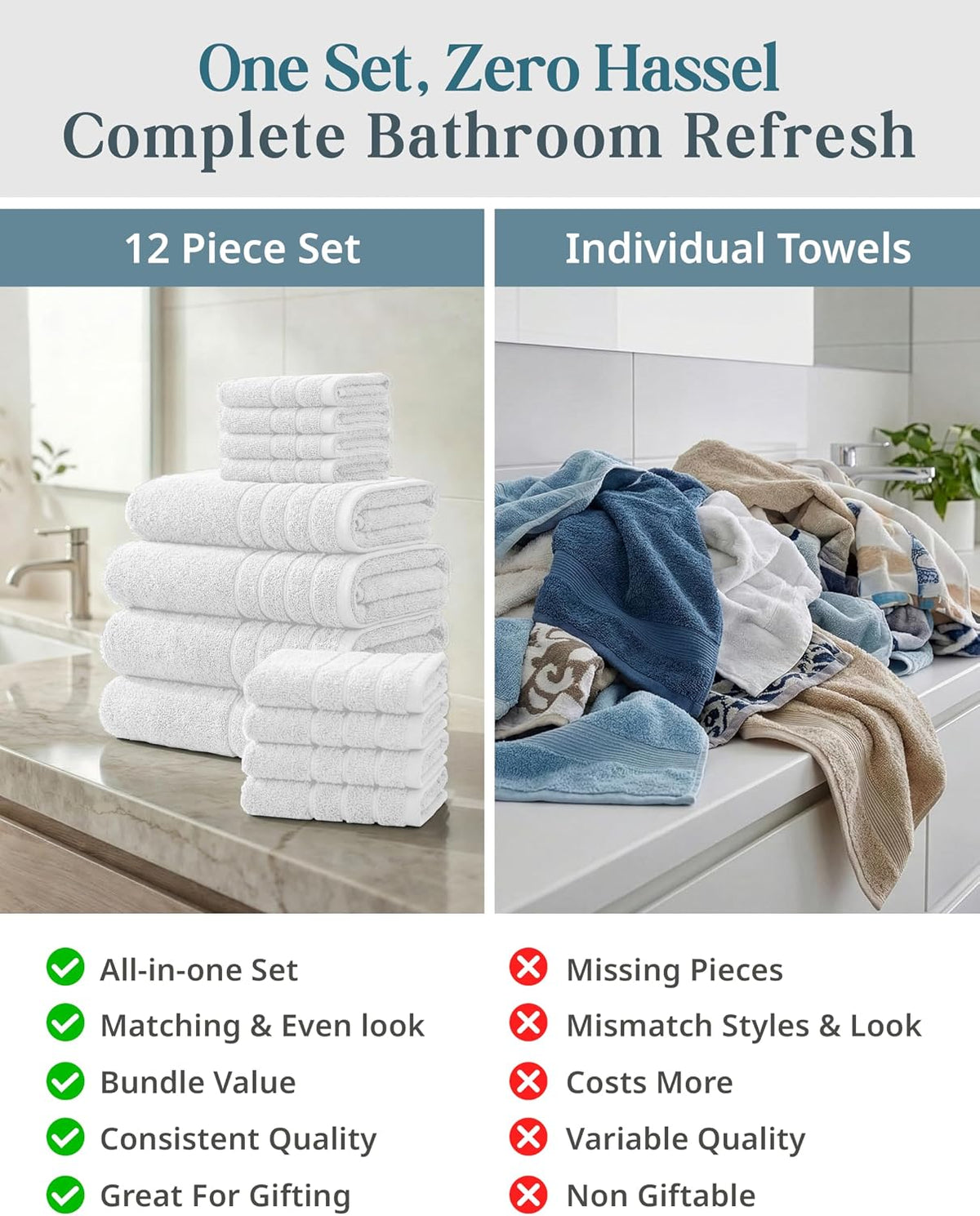 casa platino bath towel set 100% cotton 12 showing dimensions