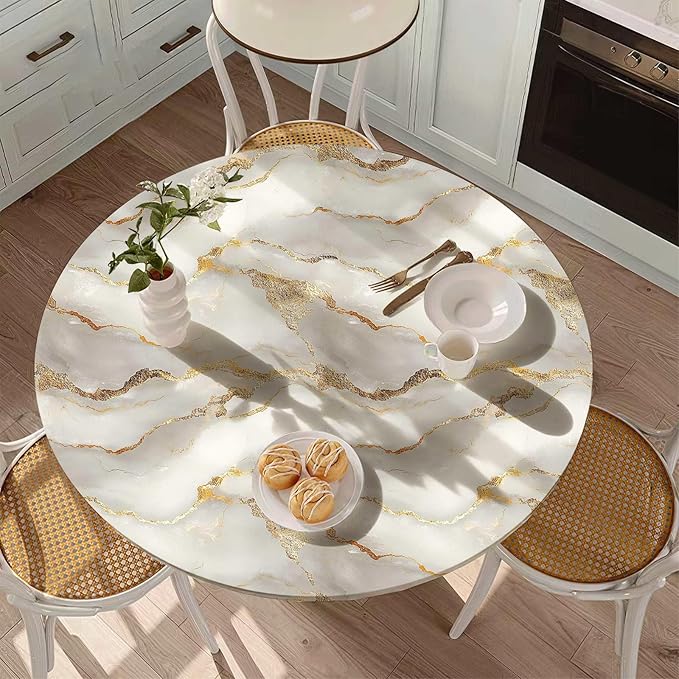 Marble Fitted Round Tablecloth - Image 3