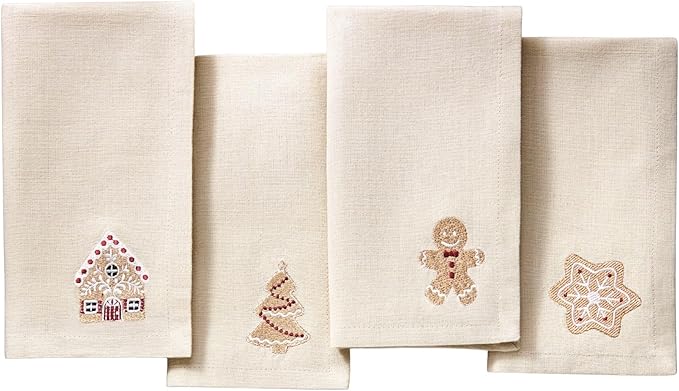 Elrene Home Fashions Gingerbread Bliss Holiday Embroidered Christmas Cotton by ElreneHomeFashions