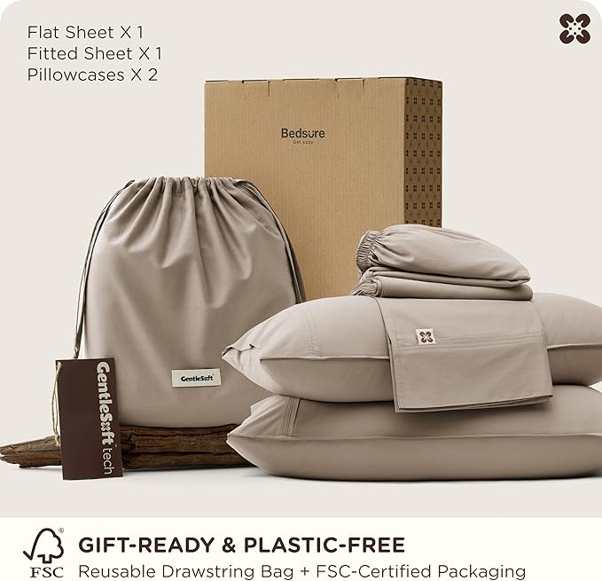 Bedsure Cooling Sheets, Rayon Derived from Bamboo & Cotton Blend, GentleSoft - Image 8