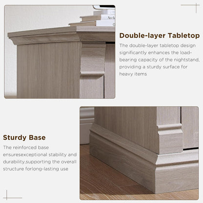 t4tream 30" farmhouse nightstand with charging station, white, package contents