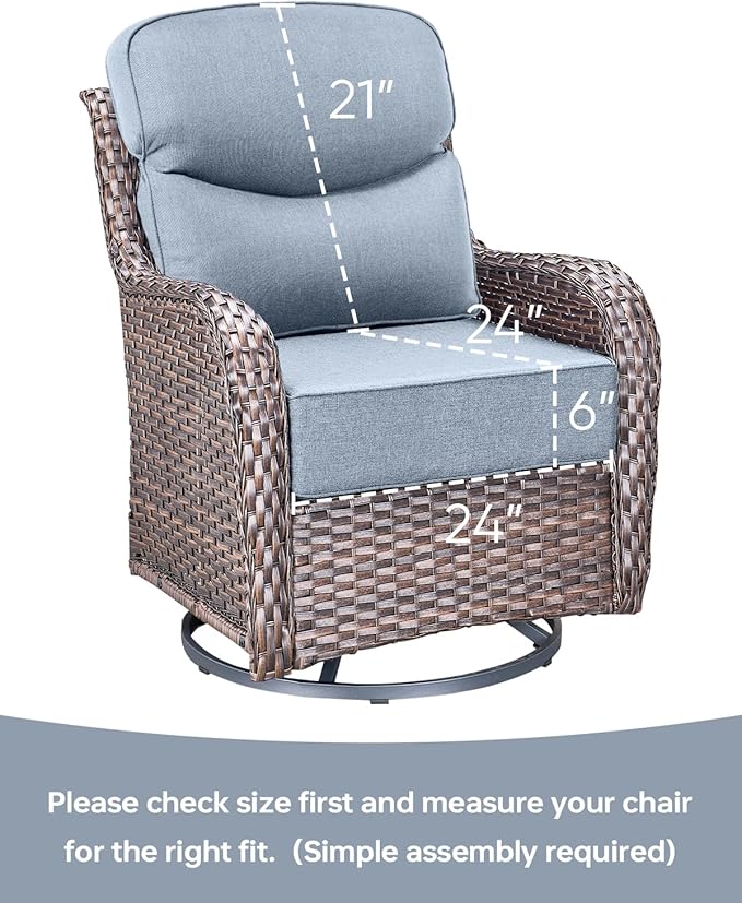 Luxury 24x24x6 Inch Smile Patio Dining Chair Cushions Set of 4 - Image 3