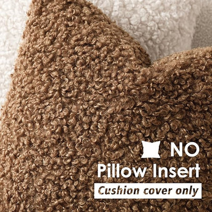 Foindtower 2 Pieces 16x16 Inch Dark Bronze, Faux Fur Throw Pillow Cover Accent - Image 3