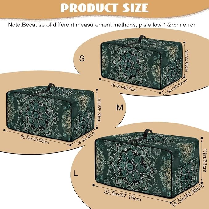 Green Boho Mandala Floral Print Microwave Oven Cover Dust-Proof Microwave Oven - Image 7
