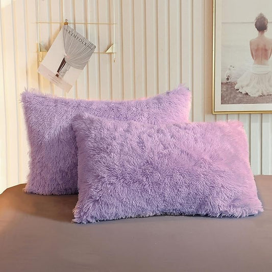 XeGe Faux Fur Throw Pillow Cases, Plush Shaggy Soft Pillow Covers, Fluffy by XeGe