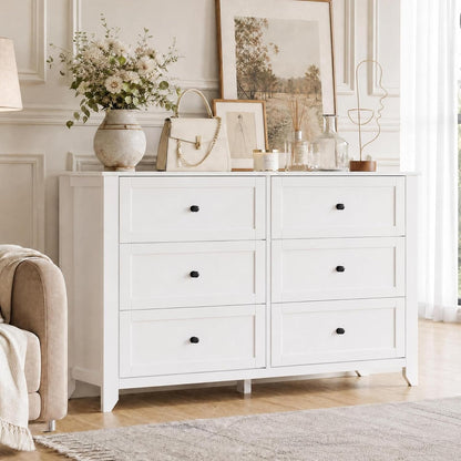 garveehome white 6 drawer dresser for bedroom, main product view
