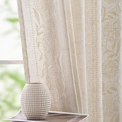 jinchan Winslow Linen Curtains 96 Inches Long by JINCHAN