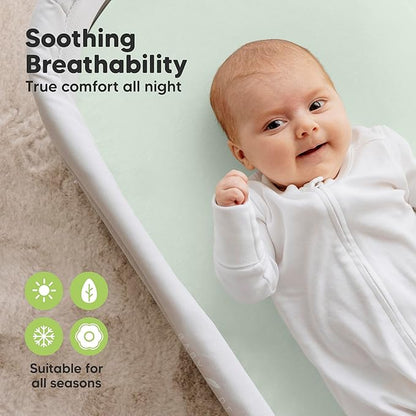 2-Pack Organic Bassinet Sheets for Girls, Boys - Image 4