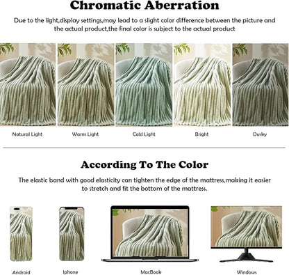 NEWCOSPLAY Super Soft Throw Blanket Sage Green Premium Silky Flannel Fleece 3D - Image 6