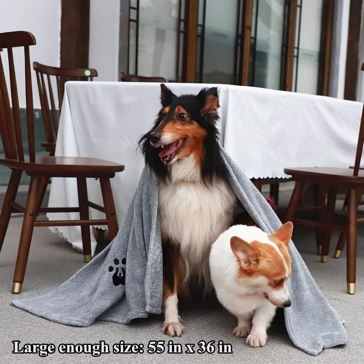dogvingpk extra large dog towels for drying dogs showing dimensions