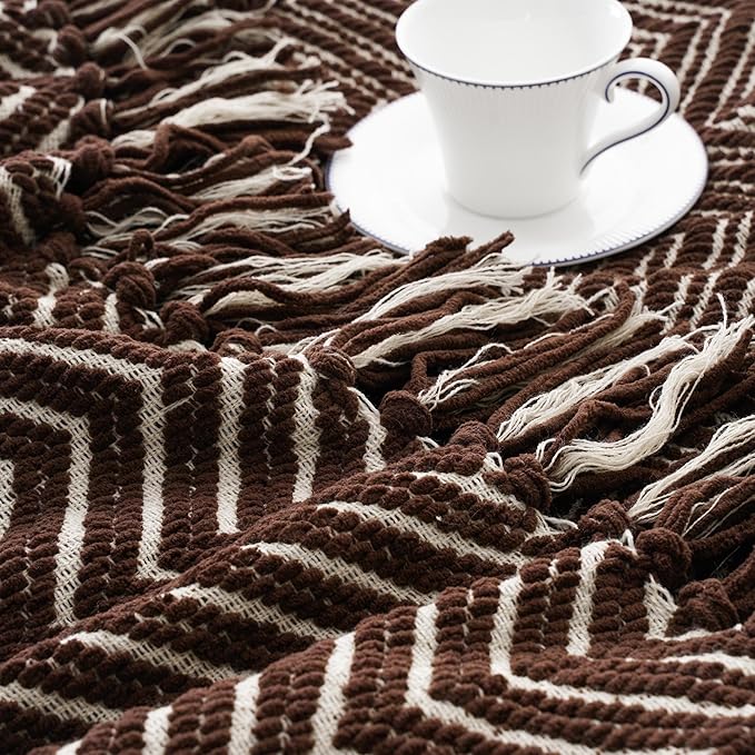BATTILO HOME Chocolate Brown Throw Blanket - Image 6