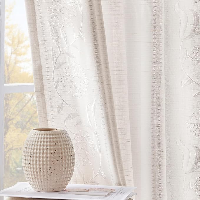 jinchan Winslow White Linen Curtains by JINCHAN
