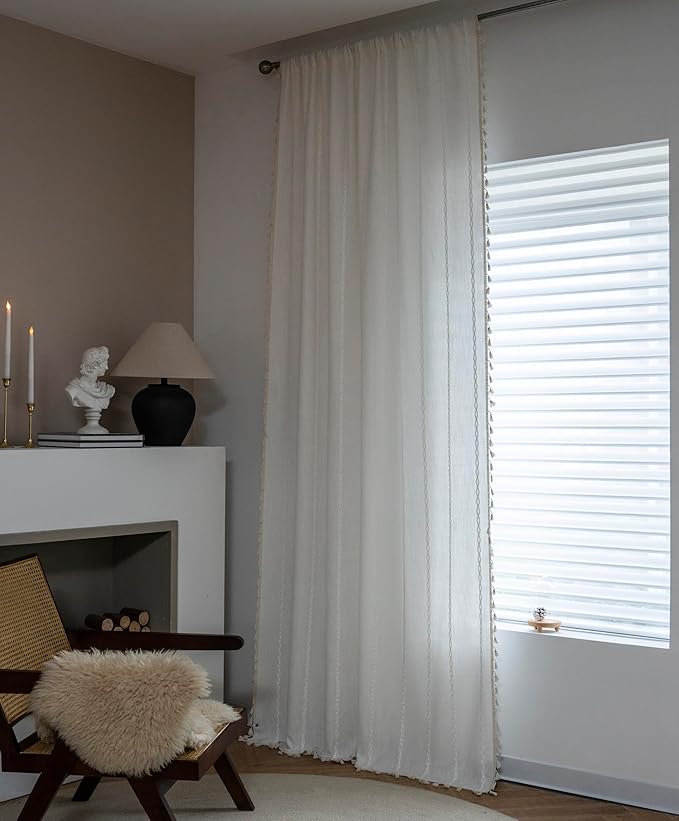 ColorBird Boho Curtains White Drapes - Image 3