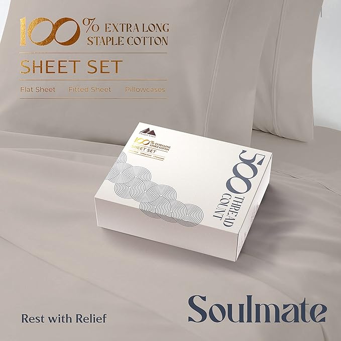Mayfair Linen 500 Thread Count California King Cotton Sheets - Image 3