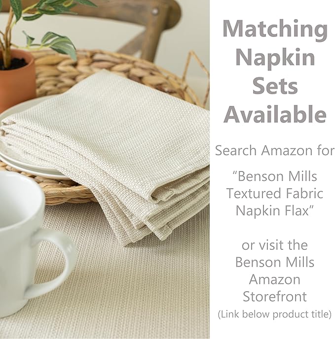 Benson Mills Cameron Textured Fabric Table Cloth, - Image 2