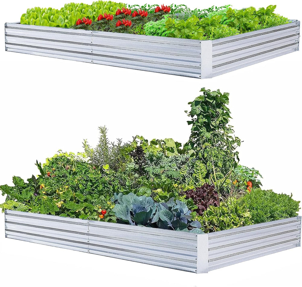 Galvanized Raised Garden Bed 8x4x1ft 2-Pack Value Set