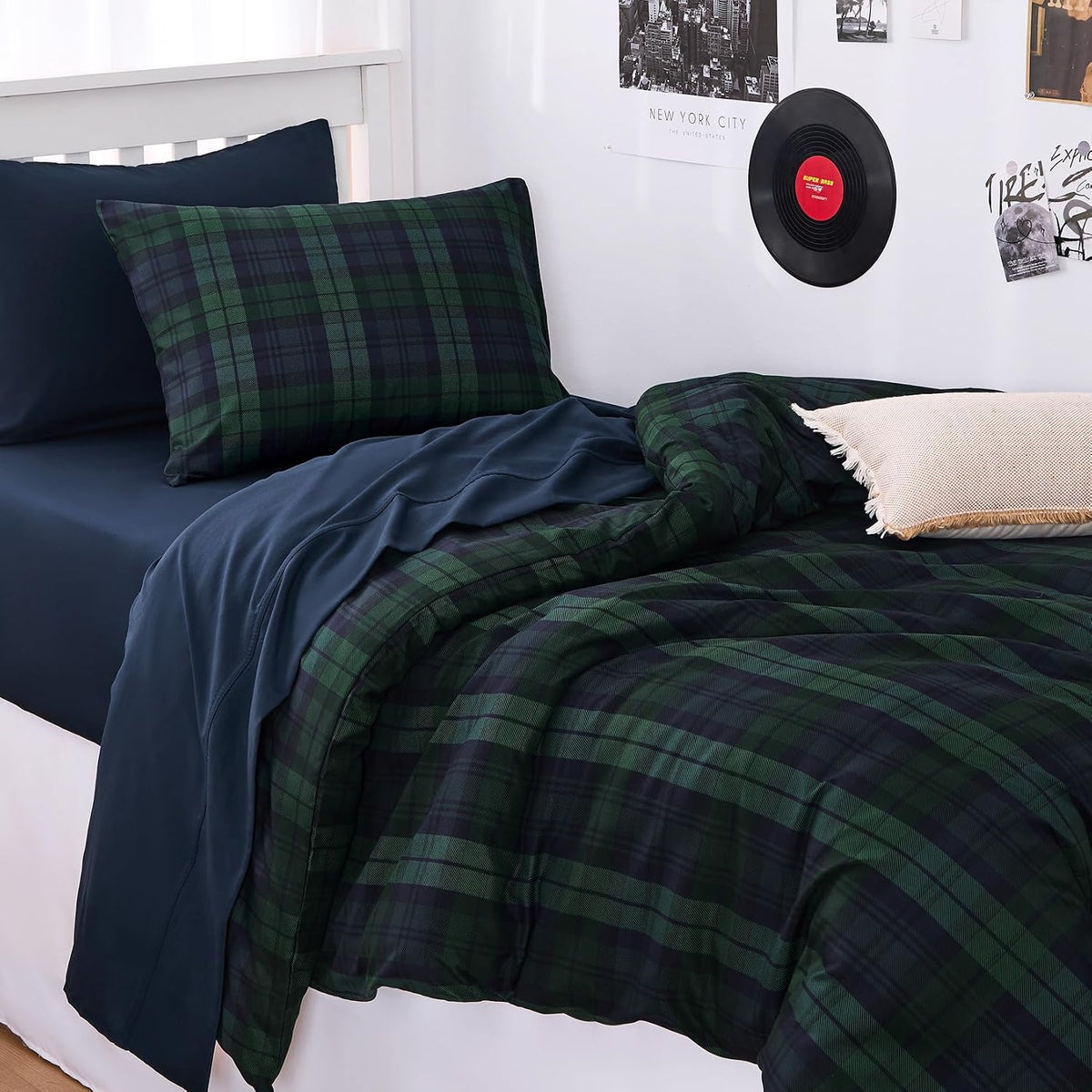 wake in cloud - plaid comforter set, scottish showing dimensions