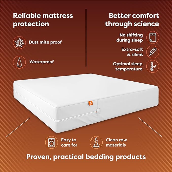 HOSPITOLOGY PRODUCTS Full Mattress Protector Hypoallergenic Natural Cotton - Image 2