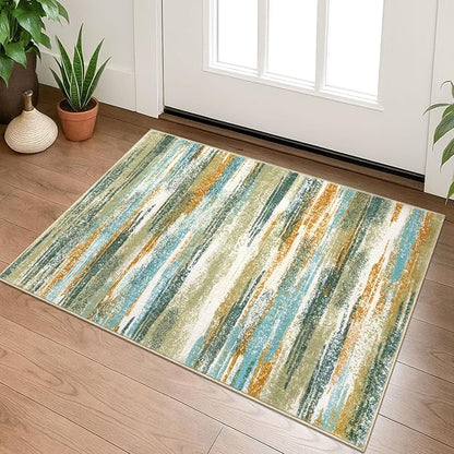 Modern Abstract Entryway Rug Indoor 2x3 Washable Rug Non-Slip Soft Small Area by lansny
