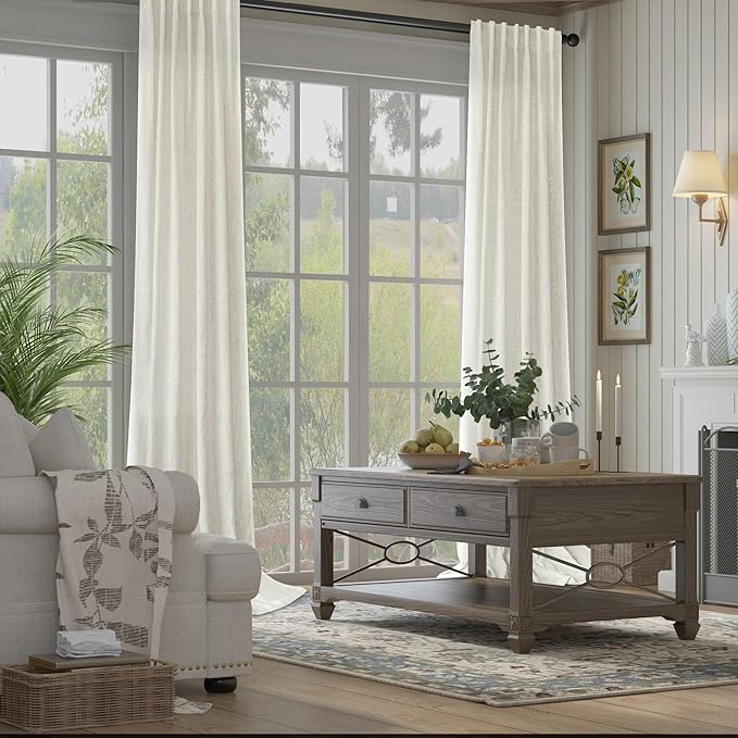 Natural Linen Back Tab Curtains 84 Inch Length - Image 8