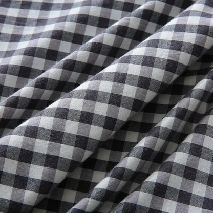 Black/White Plaid Ruffle Pillow Shams Standard Size Set of 2, Checkered Washed - Image 5