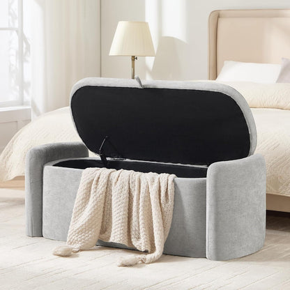oval ottoman bench with 20 gal of storage, main product view