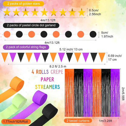 Yoonotee Halloween Party Decoration 574 ft Crepe Streamers for Party Decor
