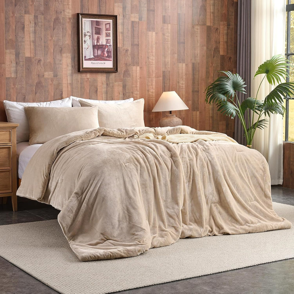 Wajade Full Size Comforter Set- 3 Pieces Khaki Bed in A Bag for All Seasons B...