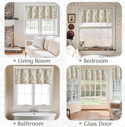 jinchan Linen Valance Kitchen Curtain - Image 6